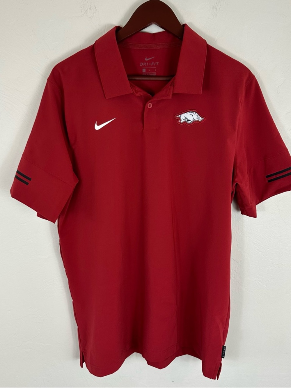 Nike Dri-Fit Red Polo Razorback Patch L